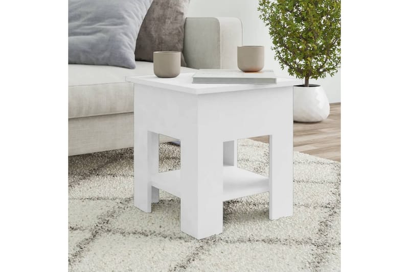 sofabord 40x40x42 cm konstrueret træ hvid - Hvid - Møbler - Borde - Sofabord