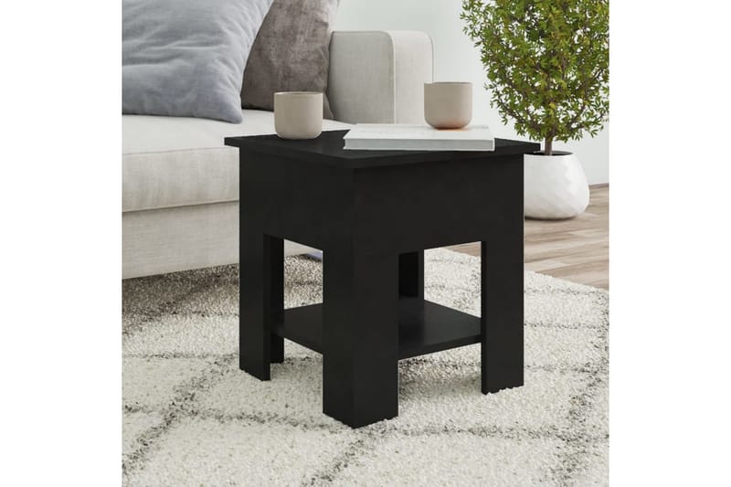 sofabord 40x40x42 cm konstrueret træ sort - Sort - Møbler - Borde - Sofabord