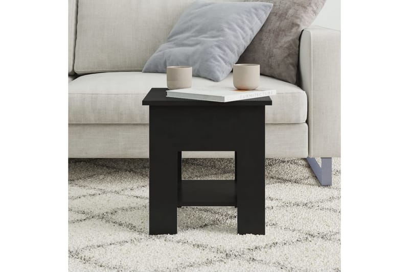 sofabord 40x40x42 cm konstrueret træ sort - Sort - Møbler - Borde - Sofabord