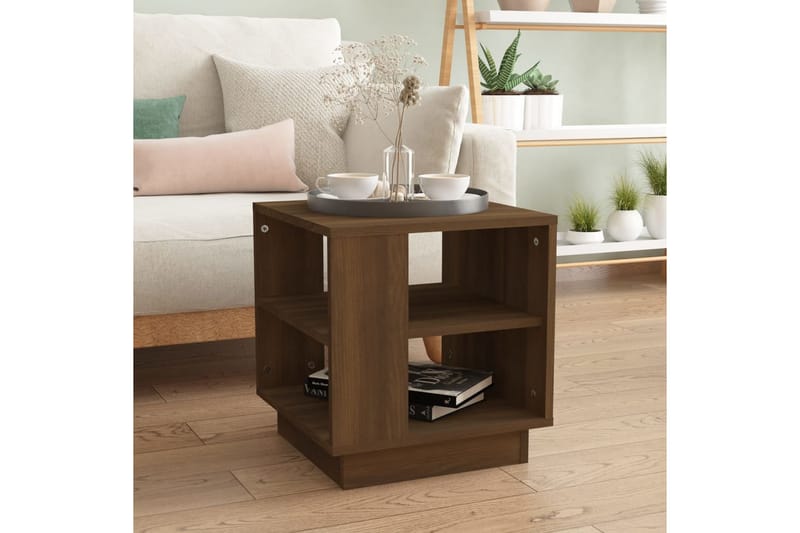 sofabord 40x40x43 cm konstrueret træ brun egetræsfarve - Brun - Møbler - Borde - Sofabord