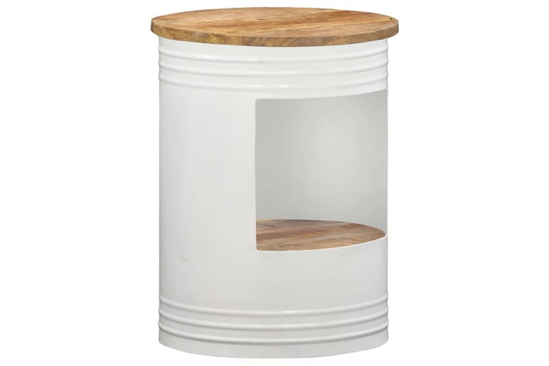 Sofabord 43x55 cm Massivt Mangotræ - Hvid - Møbler - Borde - Sofabord