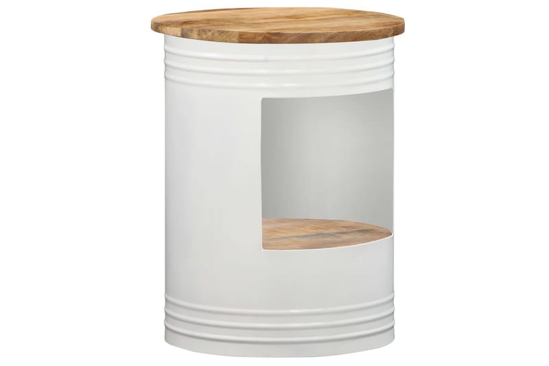 Sofabord 43x55 cm Massivt Mangotræ - Hvid - Møbler - Borde - Sofabord