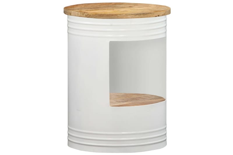Sofabord 43x55 cm Massivt Mangotræ - Hvid - Møbler - Borde - Sofabord