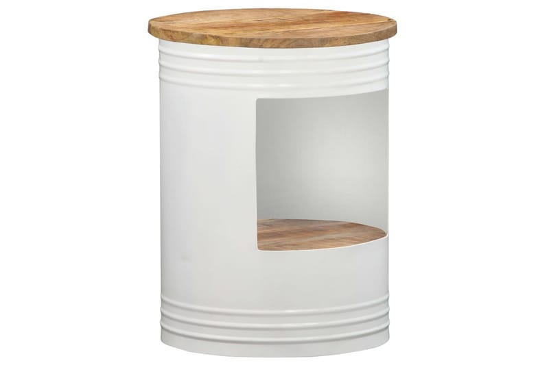 Sofabord 43x55 cm Massivt Mangotræ - Hvid - Møbler - Borde - Sofabord