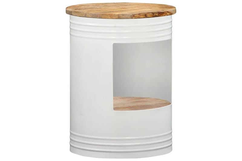 Sofabord 43x55 cm Massivt Mangotræ - Hvid - Møbler - Borde - Sofabord
