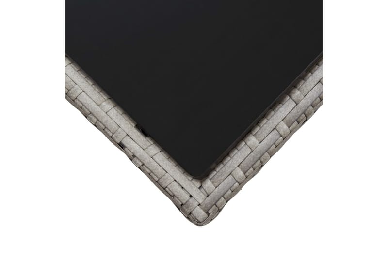 Sofabord 45x45x40 cm Polyrattan Og Glas Grå - Grå - Møbler - Borde - Sofabord