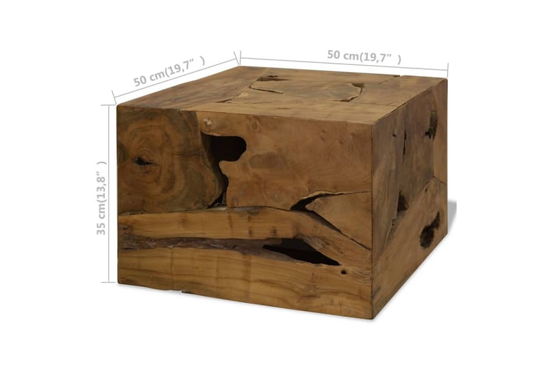 Sofabord 50 X 50 X 35 Cm Ægte Teaktræ Brun - Brun - Møbler - Borde - Sofabord