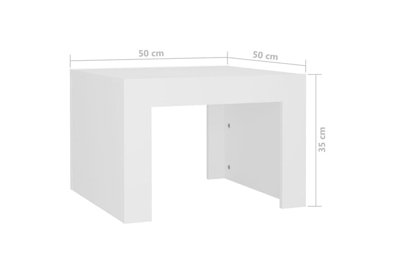 sofabord 50x50x35 cm spånplade hvid - Hvid - Møbler - Borde - Sofabord