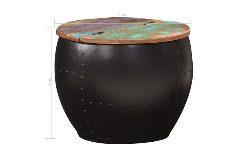 Sofabord 53x43 cm Massivt Genbrugstræ - Brun - Møbler - Borde - Sofabord
