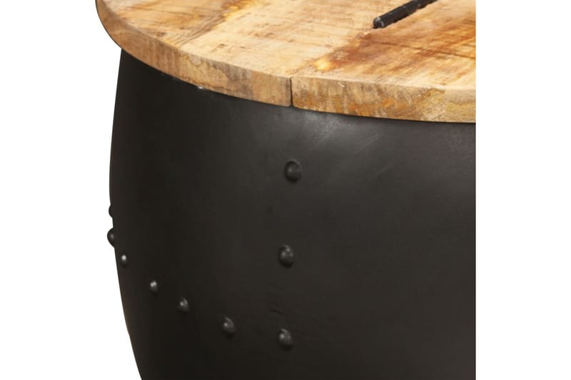 Sofabord 53x43 cm Rundt Massivt Mangotræ - Brun - Møbler - Borde - Sofabord