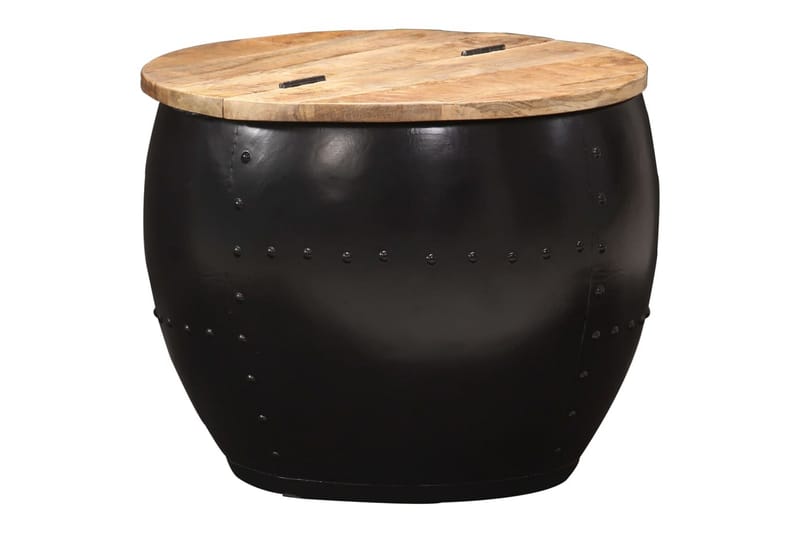 Sofabord 53x43 cm Rundt Massivt Mangotræ - Brun - Møbler - Borde - Sofabord