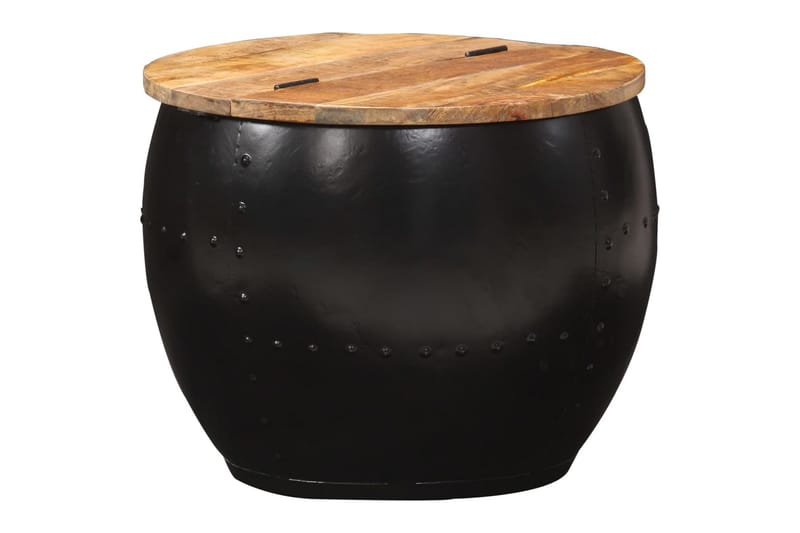 Sofabord 53x43 cm Rundt Massivt Mangotræ - Brun - Møbler - Borde - Sofabord