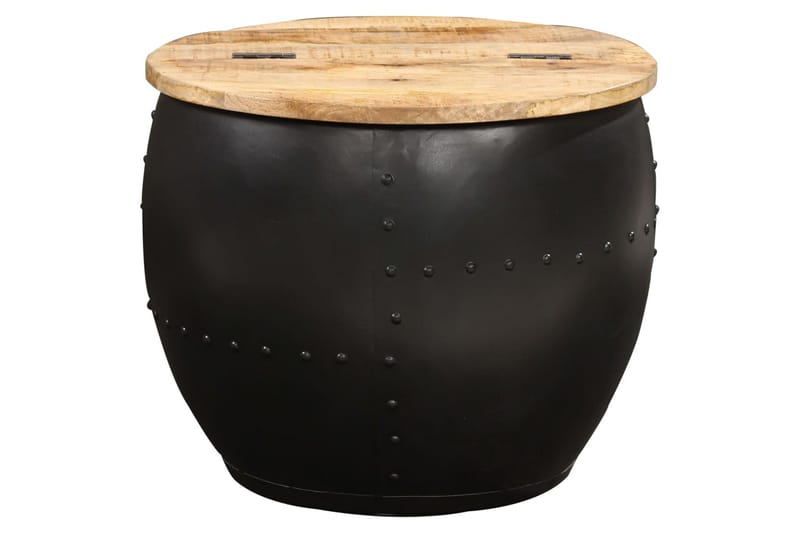 Sofabord 53x43 cm Rundt Massivt Mangotræ - Brun - Møbler - Borde - Sofabord