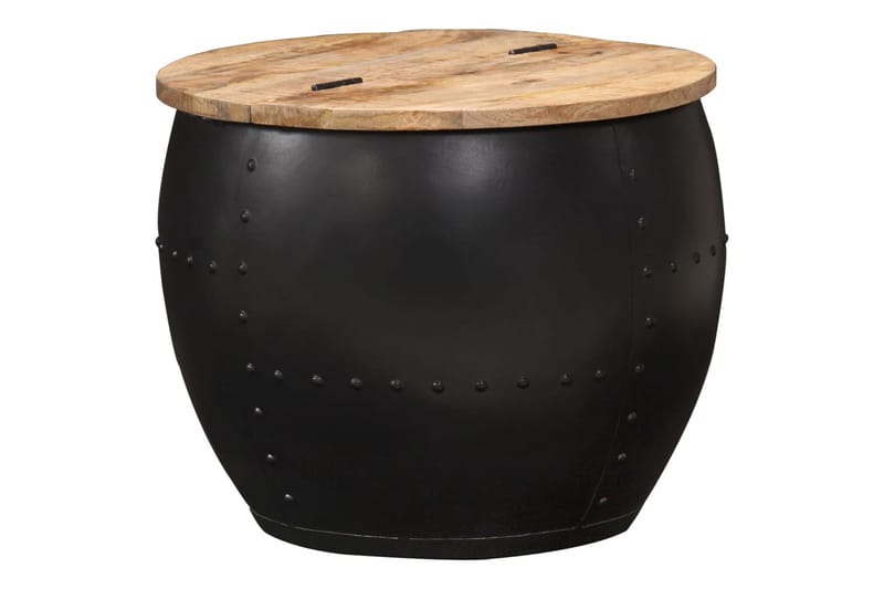 Sofabord 53x43 cm Rundt Massivt Mangotræ - Brun - Møbler - Borde - Sofabord