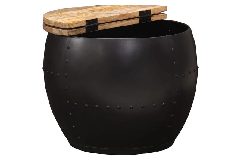 Sofabord 53x43 cm Rundt Massivt Mangotræ - Brun - Møbler - Borde - Sofabord