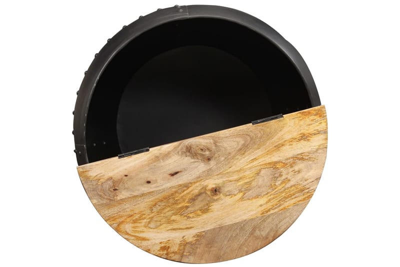 Sofabord 53x43 cm Rundt Massivt Mangotræ - Brun - Møbler - Borde - Sofabord