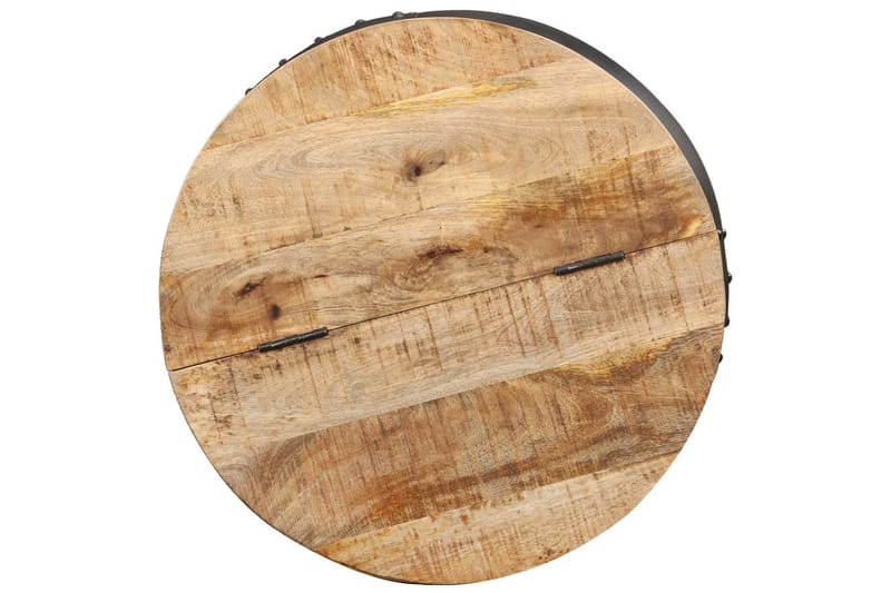 Sofabord 53x43 cm Rundt Massivt Mangotræ - Brun - Møbler - Borde - Sofabord
