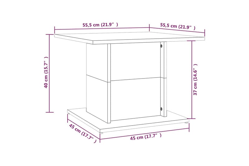 sofabord 55,5x55,5x40 cm spånplade sort - Sort - Sofabord