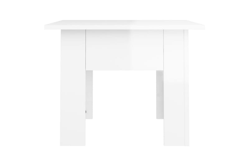 sofabord 55x55x42 cm spånplade hvid højglans - Hvid - Sofabord
