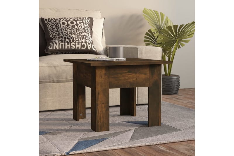 sofabord 55x55x42 cm spånplade røget egetræsfarve - Brun - Møbler - Borde - Sofabord
