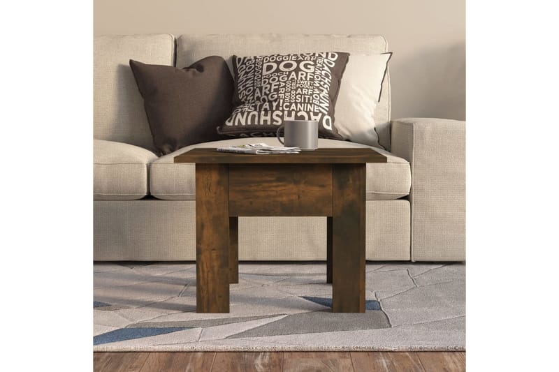 sofabord 55x55x42 cm spånplade røget egetræsfarve - Brun - Møbler - Borde - Sofabord