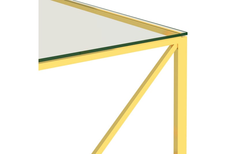 sofabord 55x55x55 cm rustfrit stål og glas guldfarvet - Guld - Sofabord