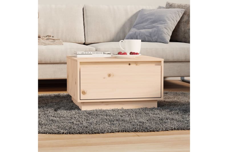 sofabord 55x56x32 cm massivt fyrretræ - Brun - Møbler - Borde - Sofabord