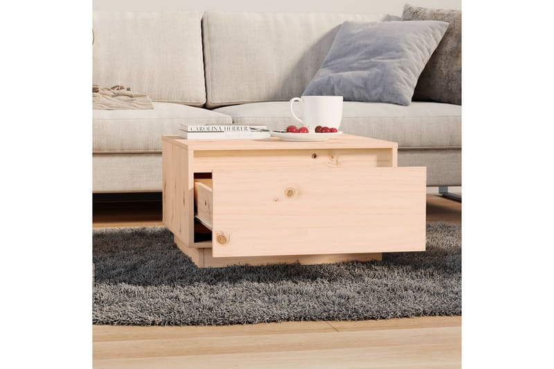 sofabord 55x56x32 cm massivt fyrretræ - Brun - Møbler - Borde - Sofabord