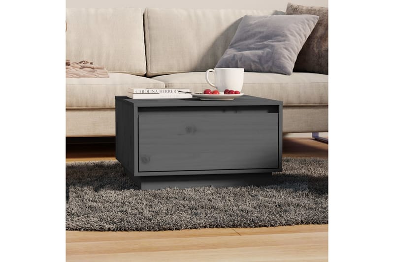 sofabord 55x56x32 cm massivt fyrretræ grå - Grå - Møbler - Borde - Sofabord