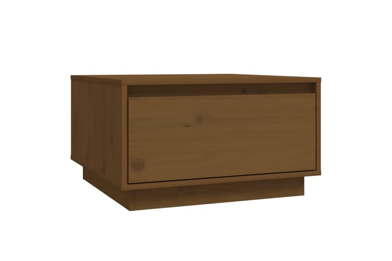 sofabord 55x56x32 cm massivt fyrretræ gyldenbrun - Brun - Møbler - Borde - Sofabord