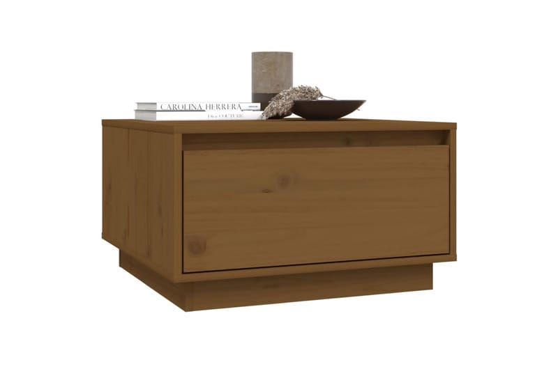 sofabord 55x56x32 cm massivt fyrretræ gyldenbrun - Brun - Møbler - Borde - Sofabord