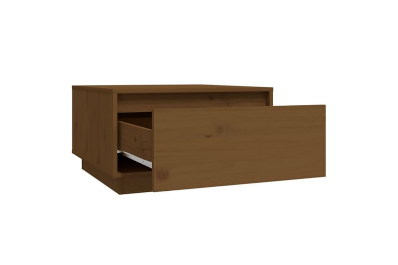 sofabord 55x56x32 cm massivt fyrretræ gyldenbrun - Brun - Møbler - Borde - Sofabord