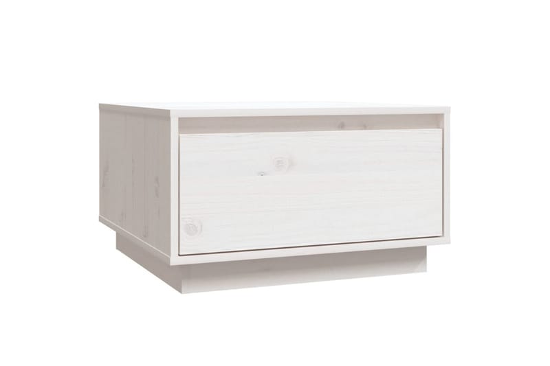 sofabord 55x56x32 cm massivt fyrretræ hvid - Hvid - Sofabord