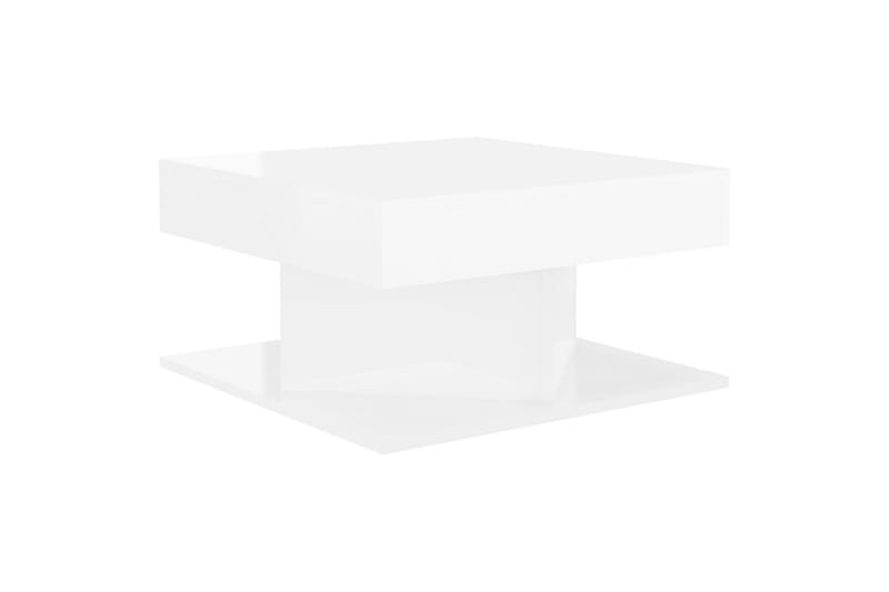 sofabord 57x57x30 cm spånplade hvid højglans - Hvid - Sofabord