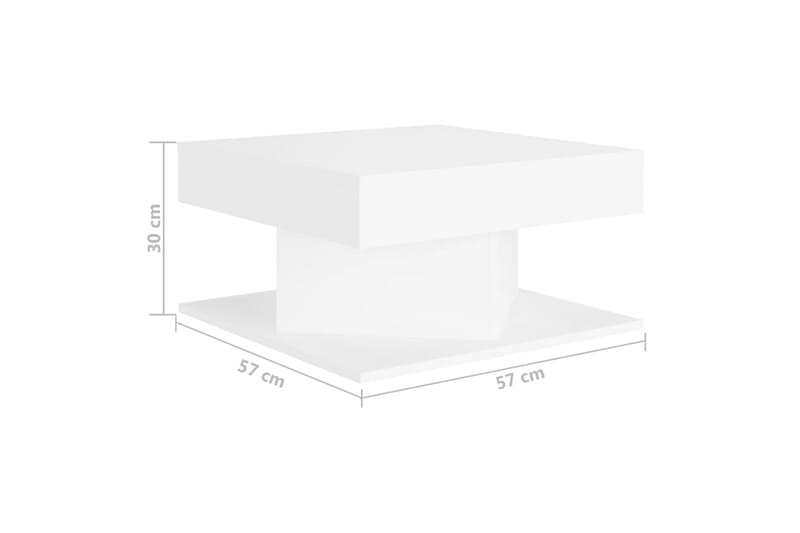 sofabord 57x57x30 cm spånplade hvid - Hvid - Sofabord