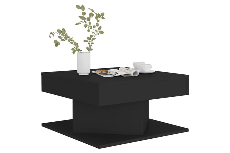 sofabord 57x57x30 cm spånplade sort - Sort - Sofabord
