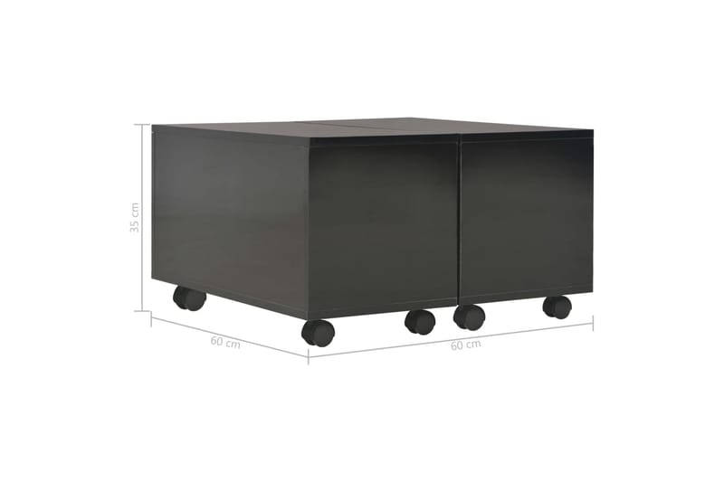 Sofabord 60 X 60 X 35 Cm Spånplade Sort Højglans - Sort - Møbler - Borde - Sofabord