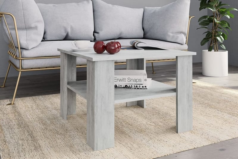 sofabord 60 x 60 x 42 cm spånplade betongrå - Sofabord