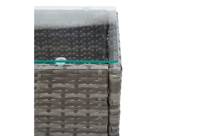 Sofabord 60x40x36 cm Polyrattan Grå - Grå - Møbler - Borde - Sofabord