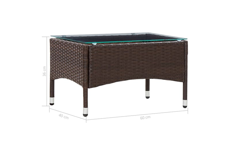 Sofabord 60x40x36 cm Polyrattan Brun - Brun - Møbler - Borde - Sofabord