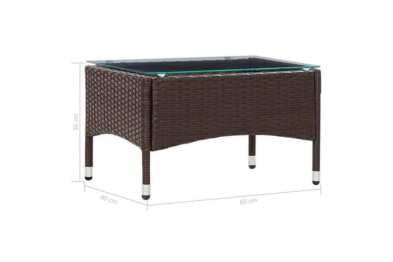 Sofabord 60x40x36 cm Polyrattan Brun - Brun - Sofabord