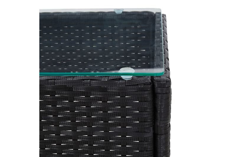 Sofabord 60x40x36 cm Polyrattan Sort - Sort - Møbler - Borde - Sofabord
