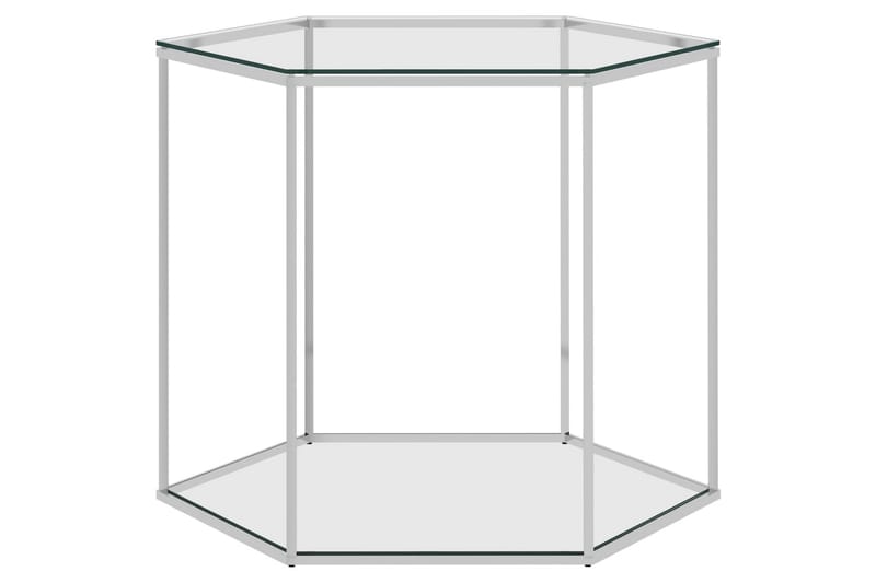 sofabord 60x53x50 cm rustfrit stål og glas sølvfarvet - Sølv - Sofabord