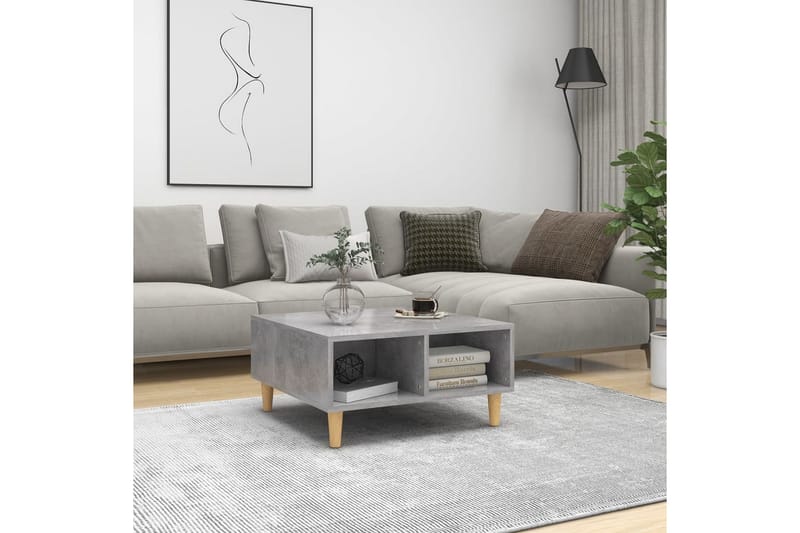 sofabord 60x60x30 cm spånplade betongrå - Grå - Møbler - Borde - Sofabord