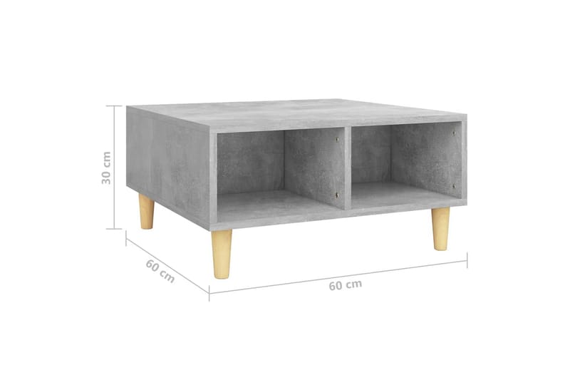 sofabord 60x60x30 cm spånplade betongrå - Grå - Møbler - Borde - Sofabord