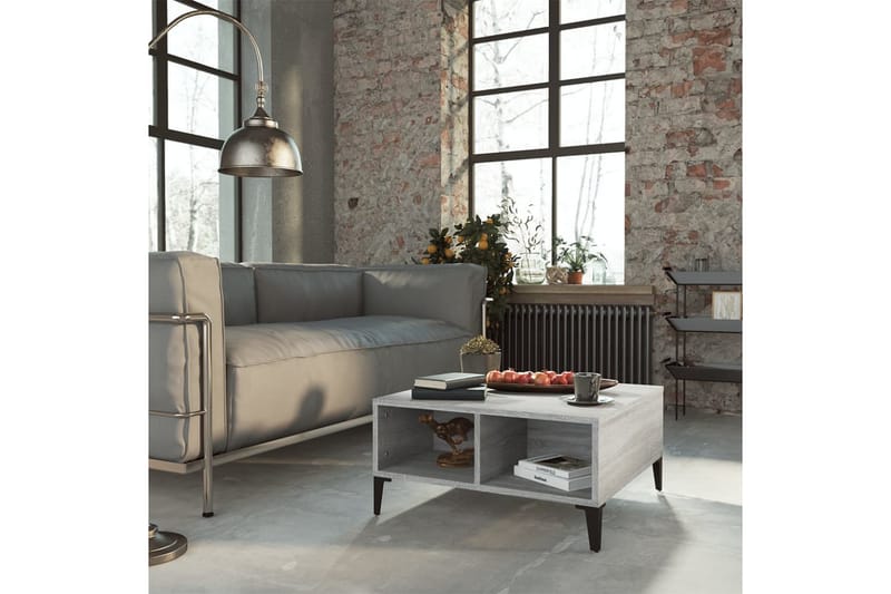 sofabord 60x60x30 cm spånplade grå sonoma-eg - Grå - Møbler - Borde - Sofabord