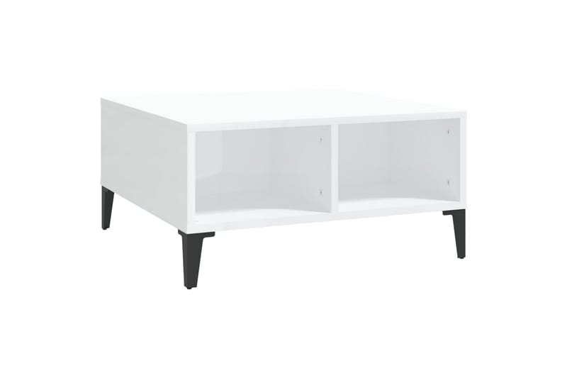 sofabord 60x60x30 cm spånplade hvid højglans - Hvid - Møbler - Borde - Sofabord