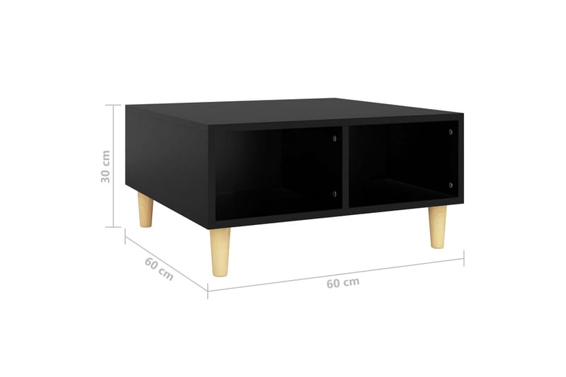 sofabord 60x60x30 cm spånplade sort - Sort - Møbler - Borde - Sofabord
