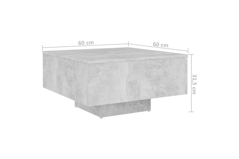 sofabord 60x60x31,5 cm spånplade betongrå - Grå - Sofabord