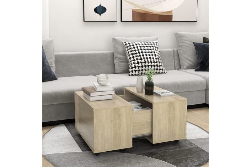 sofabord 60x60x38 cm spånplade sonoma-eg - Brun - Møbler - Borde - Sofabord
